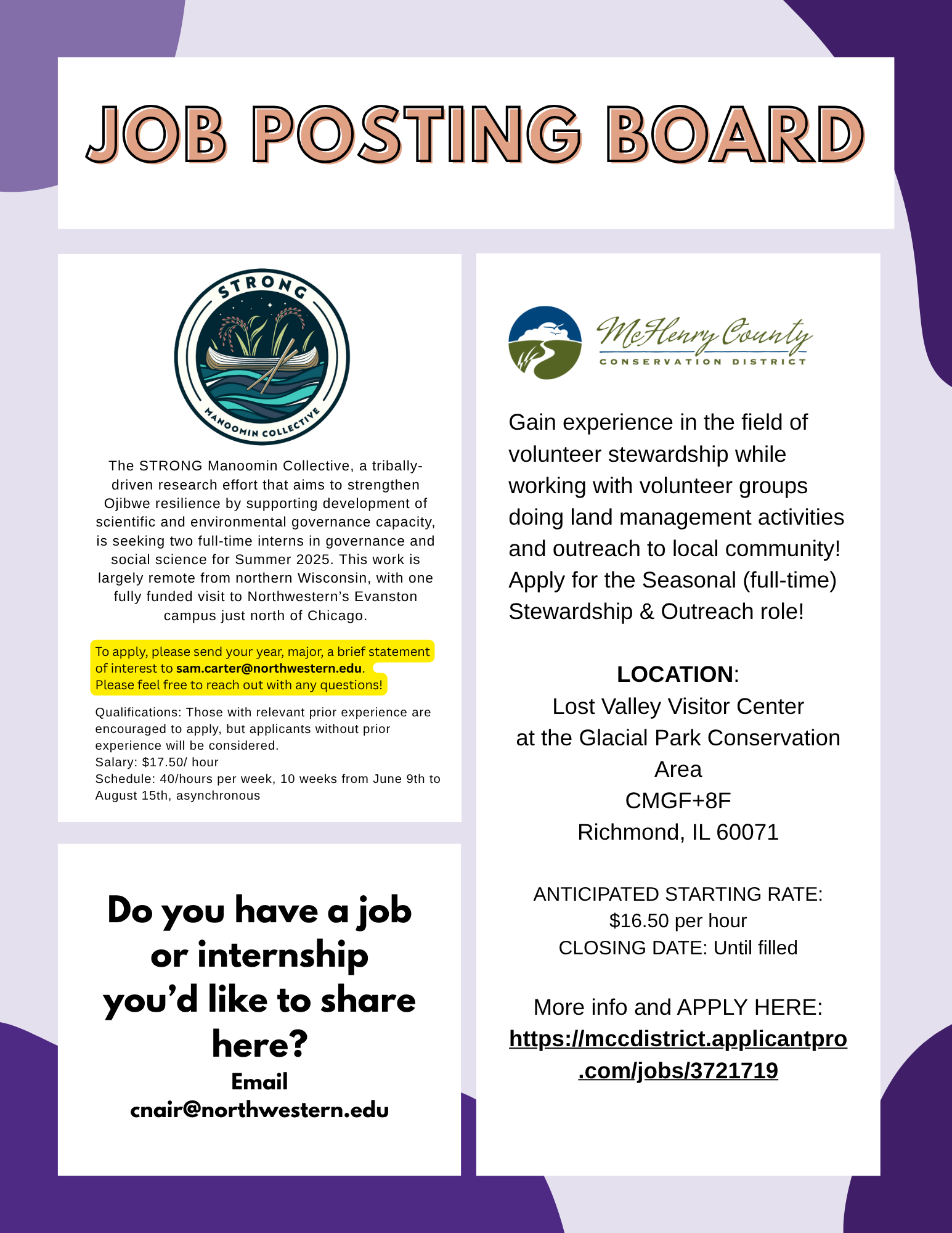 Current Job Opportunities